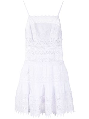 Charo Ruiz Ibiza crochet flared short dress - White