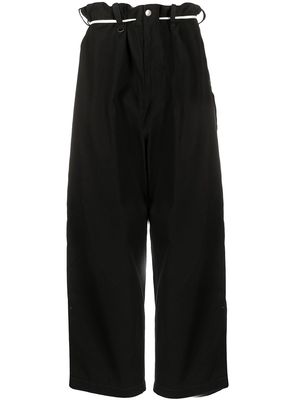 Y-3 paperbag waist wide leg trousers - Black
