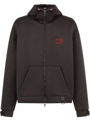 Dolce & Gabbana embroidered-logo zip hoodie - Black