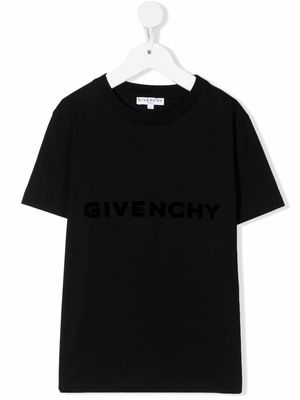 Givenchy Kids tufting logo embroidered T-shirt - Black