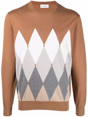 Ballantyne argyle-pattern knit jumper - Brown
