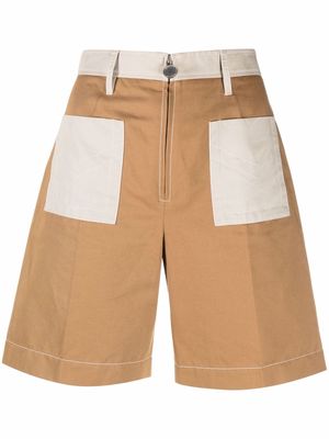 Marni two-tone panel shorts - Brown