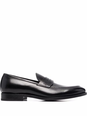 Henderson Baracco almond toe leather loafers - Black