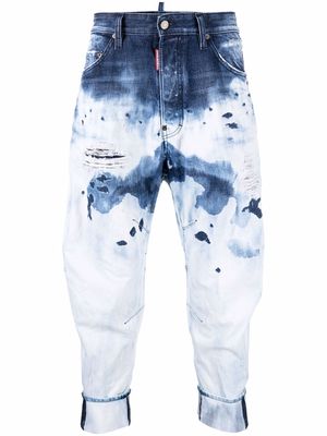 Dsquared2 bleach-wash cropped jeans - Blue