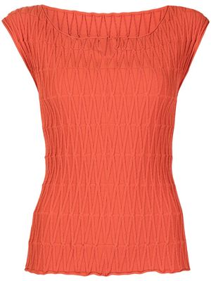 Muller Of Yoshiokubo Spiny short-sleeved knitted top - Orange