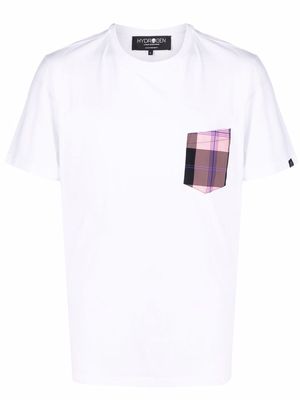 Hydrogen plaid-check pocket T-shirt - White