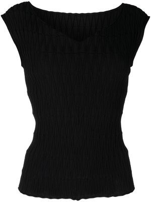 Muller Of Yoshiokubo Spiny short-sleeved knitted top - Black