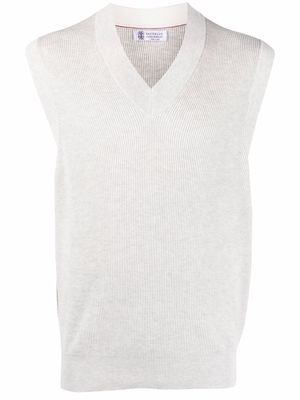 Brunello Cucinelli V-neck sweater vest - Grey