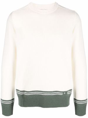 Stone Island crew-neck logo-knit jumper - White