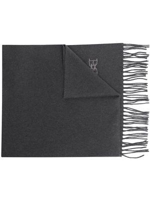 Bally fringed knitted scarf - Grey