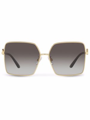 Dolce & Gabbana Eyewear Gros grain oversized-frame sunglasses - Black