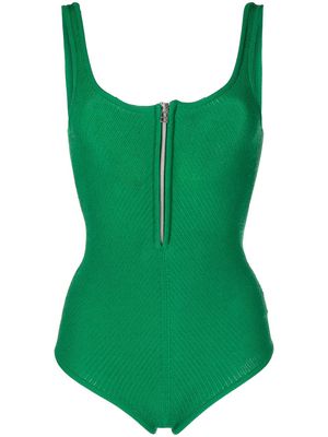 Muller Of Yoshiokubo Clamp zip-up knitted bodysuit - Green