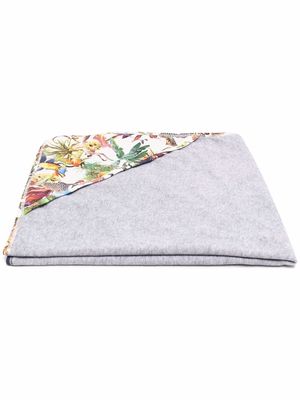Molo botanical-print organic-cotton towel - Grey