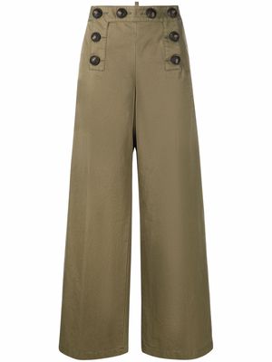 Dsquared2 high-waisted wide-leg trousers - Green