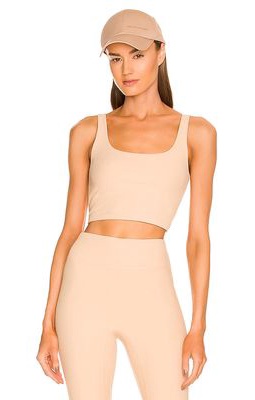 All Access Tempo Ribbed Crop Tank in Nude