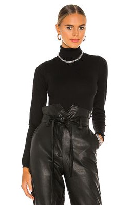 Bardot Katja Roll Neck Knit Bodysuit in Black