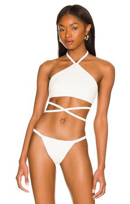 F E L L A Winston Bikini Top in White