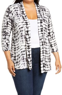 Vince Camuto Tie Dye Open Front Cardigan in Rich Black