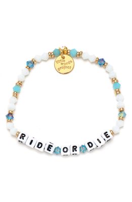 Little Words Project Ride or Die Stretch Bracelet in Blue/White