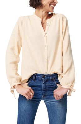 Faherty Everleigh Dream Organic Cotton Gauze Shirt in Vanilla Cream