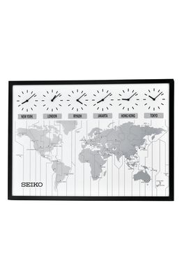 Seiko World's View Wall Clock in Black And White