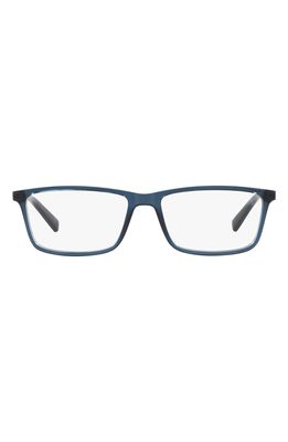 AX Armani Exchange 55mm Rectangular Optical Glasses in Transparent Blue