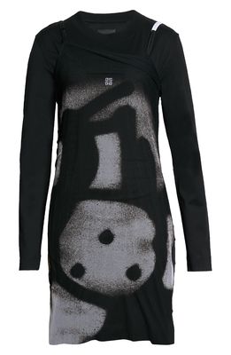 Givenchy x Chito Grafitti Layered T-Shirt Dress in Black