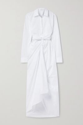 Rosetta Getty - Belted Cotton-poplin Wrap Maxi Shirt Dress - White