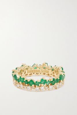 Suzanne Kalan - Eternity 18-karat Gold, Emerald And Diamond Ring - 6