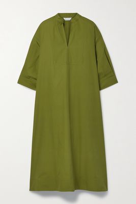 Max Mara - Cotton-poplin Midi Dress - Green