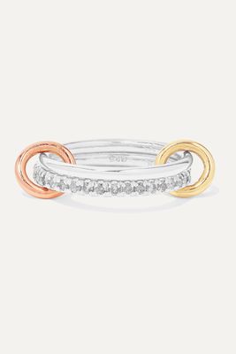 Spinelli Kilcollin - Marigold Set Of Two Sterling Silver And 18-karat Yellow And Rose Gold Diamond Rings - 8