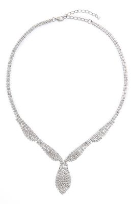 CRISTABELLE Crystal Navette Statement Necklace in Cry/sil