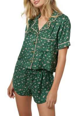 O'Neill Skipp Ditsy Short Pajamas in Emerald Green