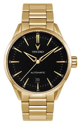 Vincero Icon Automatic Bracelet Watch in Gold/Black