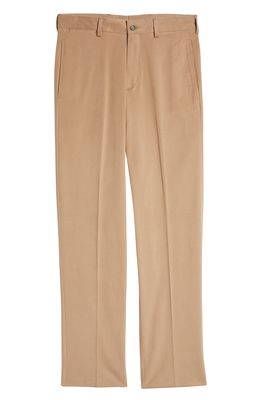 Berle Flat Front Stretch Brushed Twill Pants in Tan