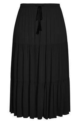 City Chic Paradise Drawstring Skirt in Black