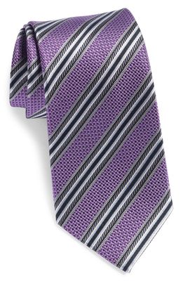 Nordstrom Stripe Silk Tie in Purple