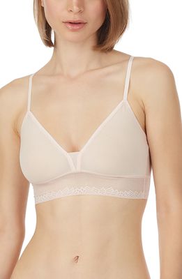 On Gossamer Next to Nothing Triangle Longline Bralette in Mauve Chalk