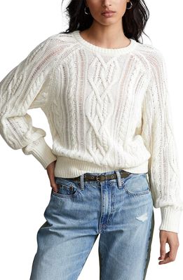 Polo Ralph Lauren Aran Stitch Sweater in Cream