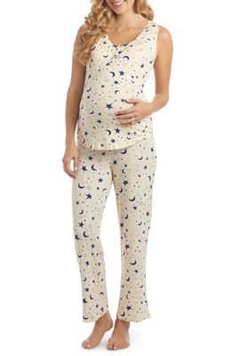 Everly Grey Joy Tank & Pants Maternity/Nursing Pajamas in Twinkle