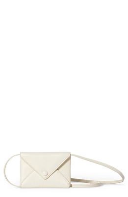 The Row Mini Envelope Leather Crossbody Bag in Ivory Plaid