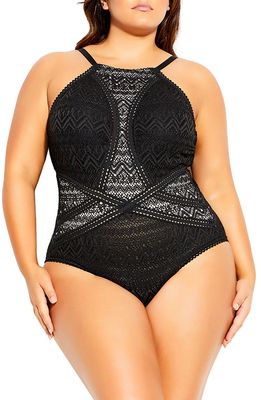 City Chic Nuria One-Piece Swimsuit in Black