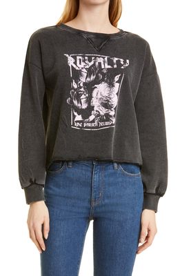 PAIGE Raeanne Royalty Cotton Graphic Sweatshirt in Washed Black