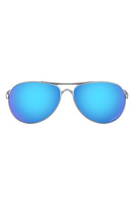Oakley 59mm Polarized Aviator Sunglasses in Silver/Blue Gradient