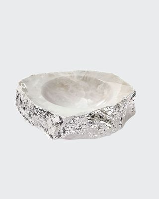 Casca Large Crystal Bowl, Silver