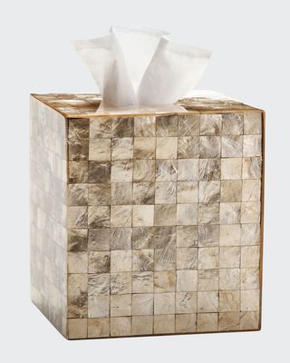 Capiz Champagne Tissue Box Cover