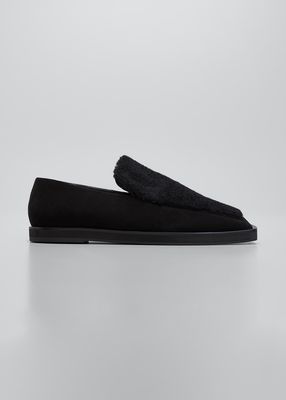 Guinevere Shearling Suede Loafers