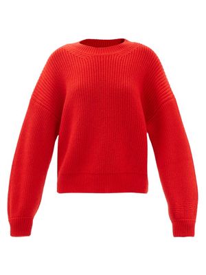 The Row - Gaiola Balloon-sleeve Ribbed-cashmere Sweater - Womens - Red