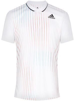 adidas Tennis Melbourne striped tennis polo shirt - White