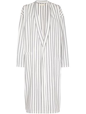 GENERAL SLEEP Agnes striped organic-cotton robe - White